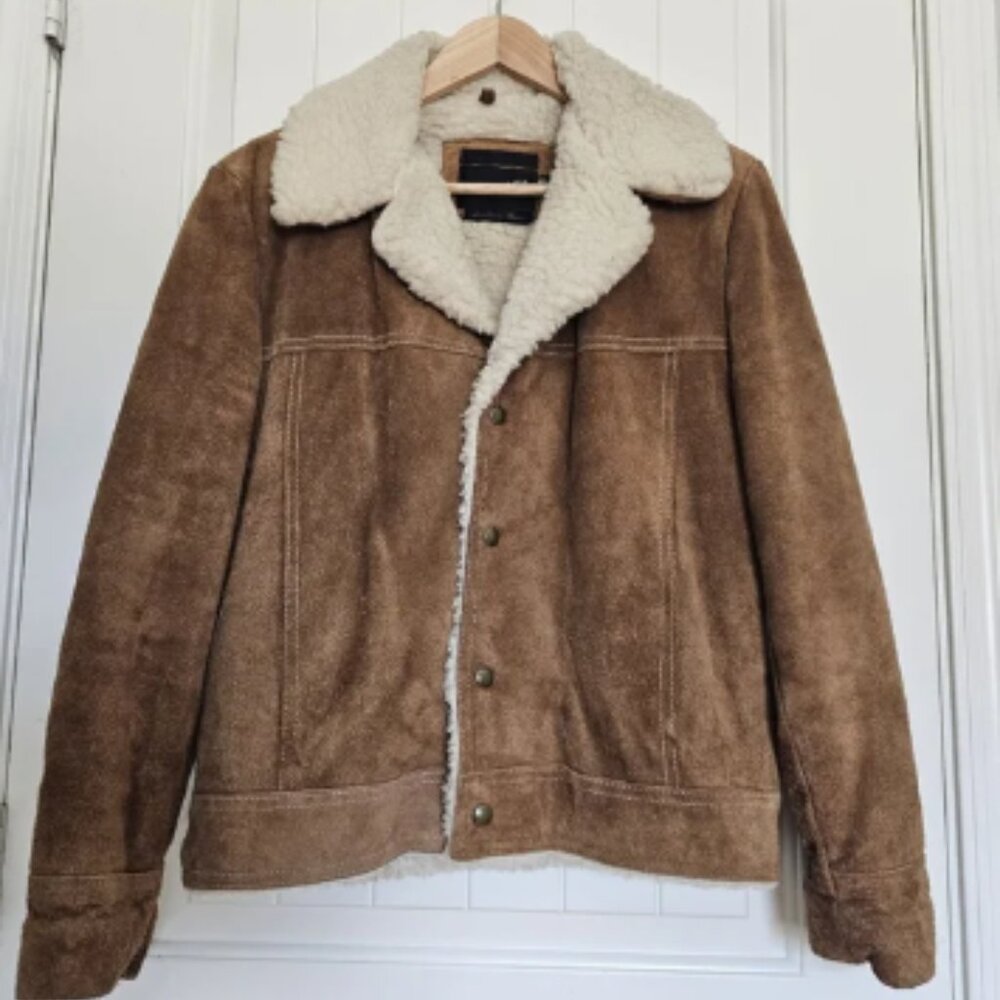 Vintage JCPenny 70s Suede Sherpa Jacket